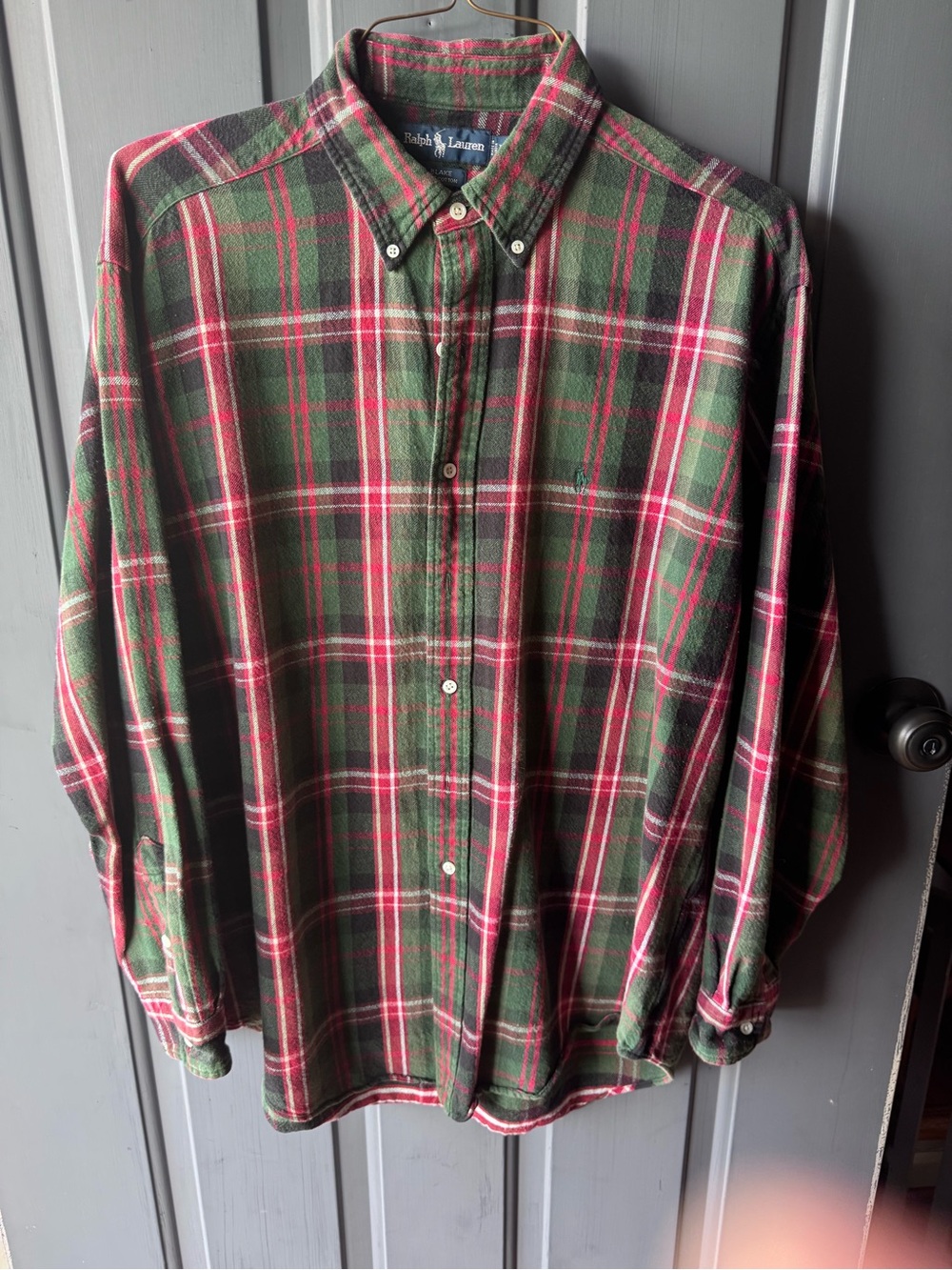 Ralph Lauren Green & Red Plaid Button-Down Shirt